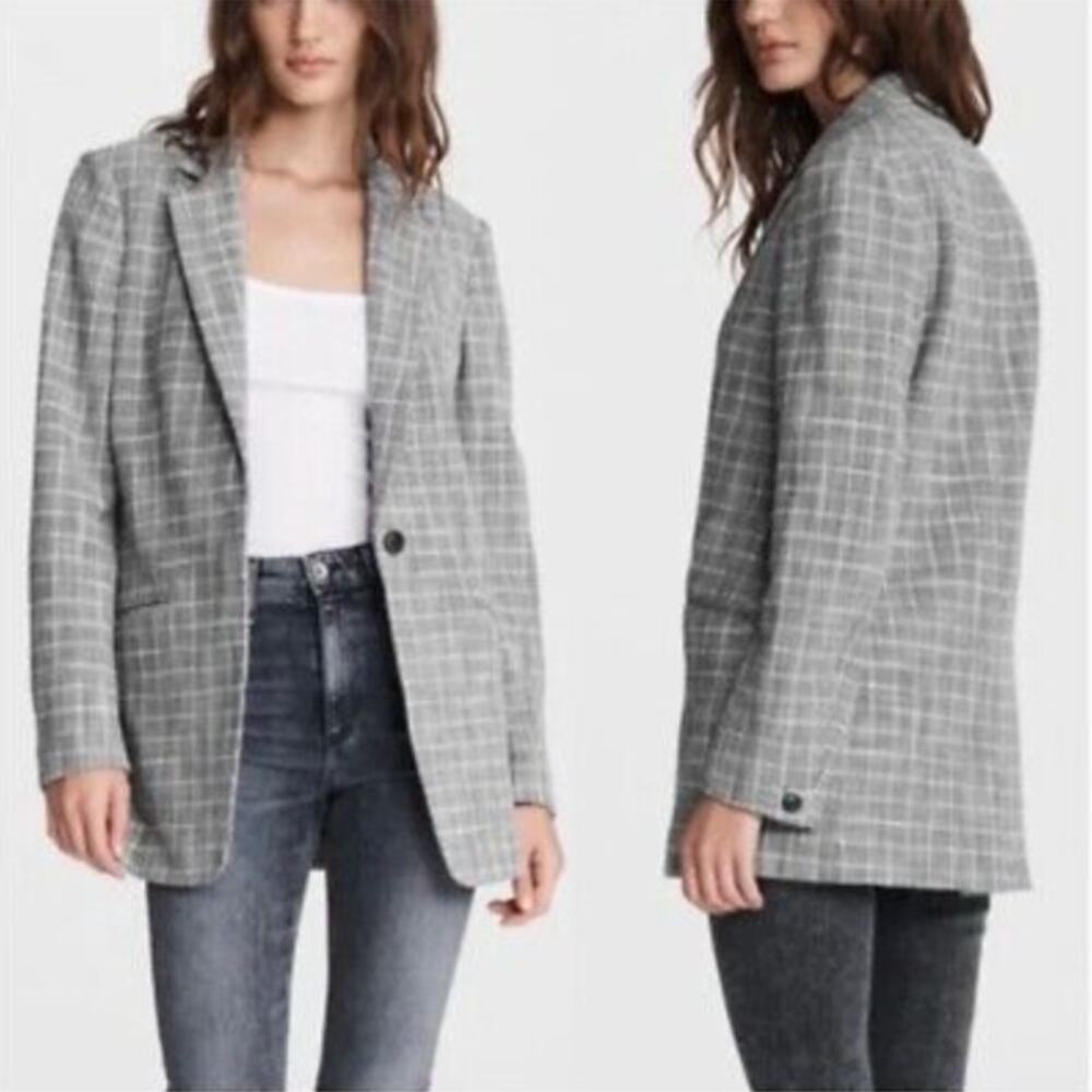Rag & Bone Ames Desconstructed Check Tweed Relaxe… - image 1